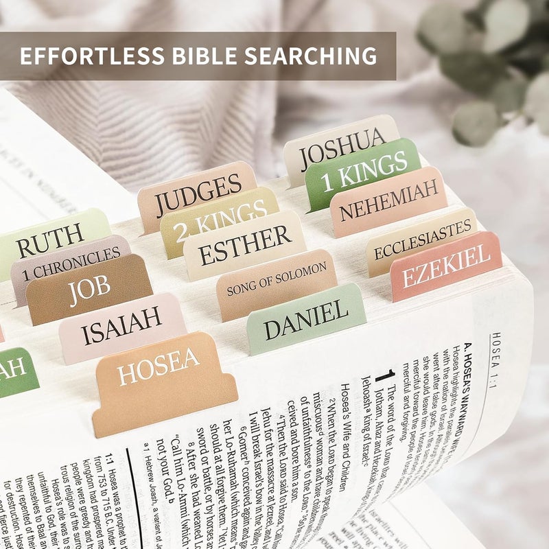 Taja Bible Tabs for Women & Men, Laminated Bible Tabs for Study Bible, Large Print Neutral Bible Tabs for Easy Navigation, Boho Theme, Bible Index Tabs - Image 3